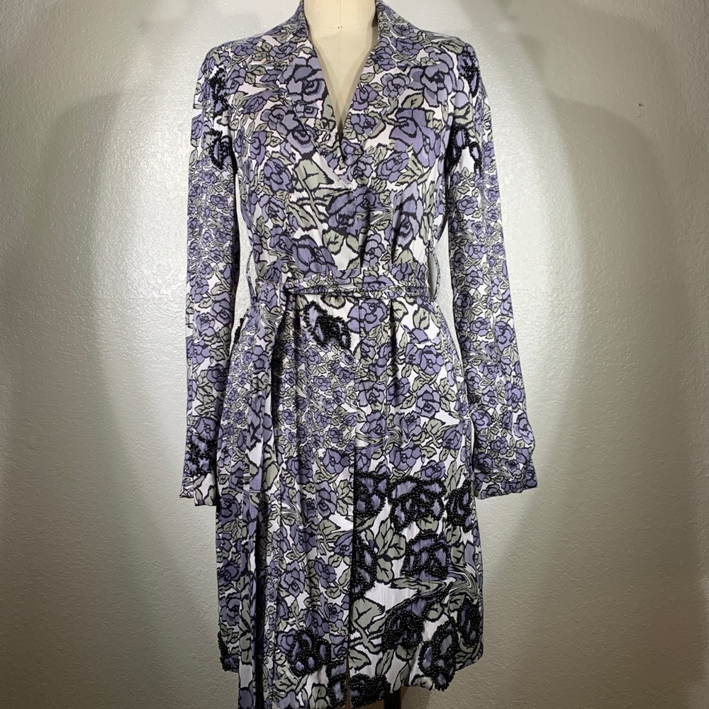 Johnny Was Biya Silk caviar bead Coat Size S NWT